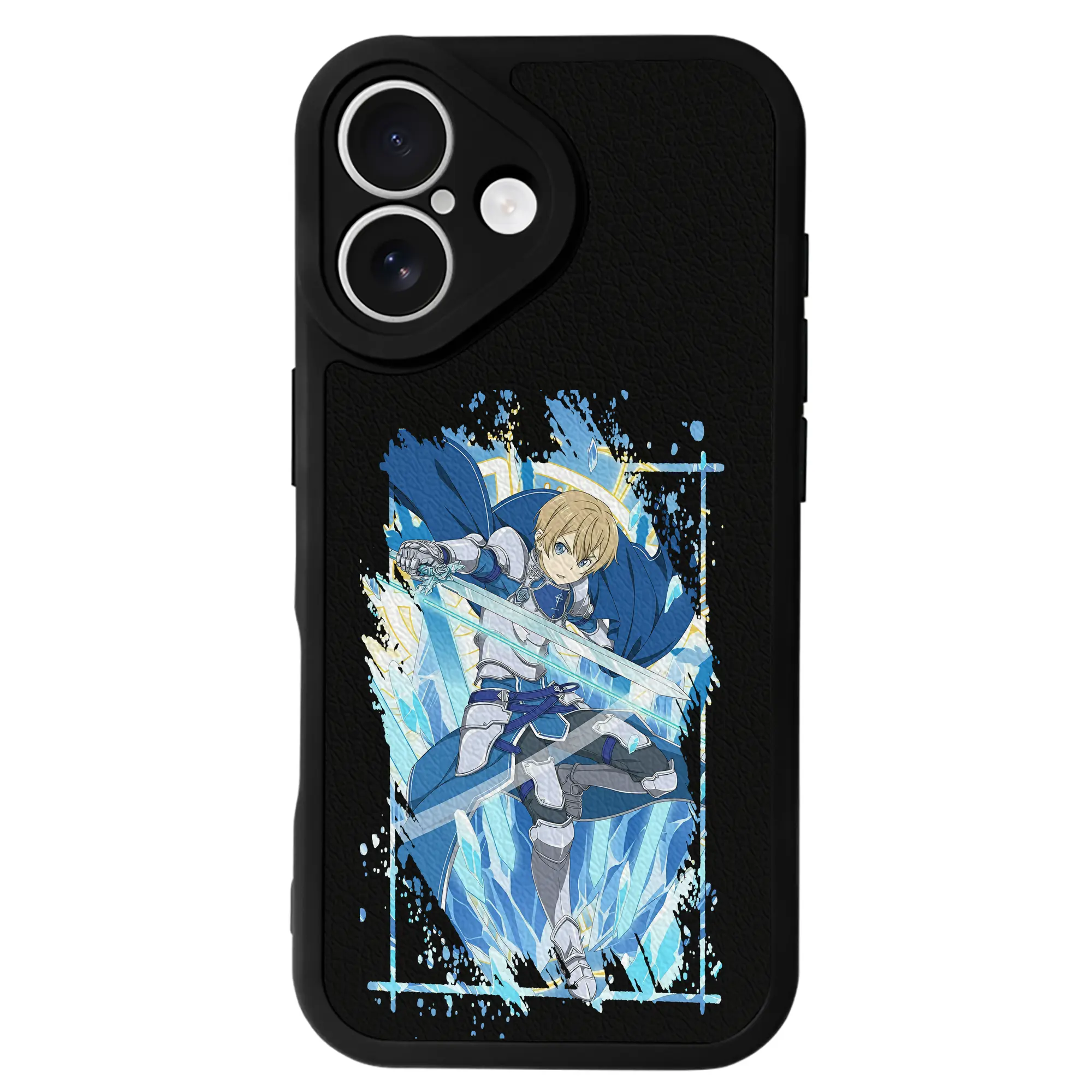 ソードアートオンライン グッズ ユージオ - IPhone 16シリーズ対応 ・ シリコンスマホケース ・ レザー調 ・ 高精度フィット ・ 耐衝撃 ・ ワイヤレス充電対応 ・ 精密カット